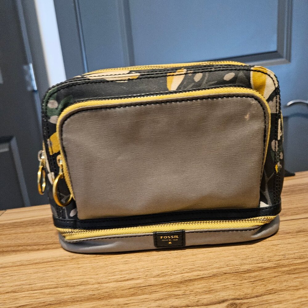 Fossil Floral Makeup / Toiletry Bag – Dual Zip Travel Organizer